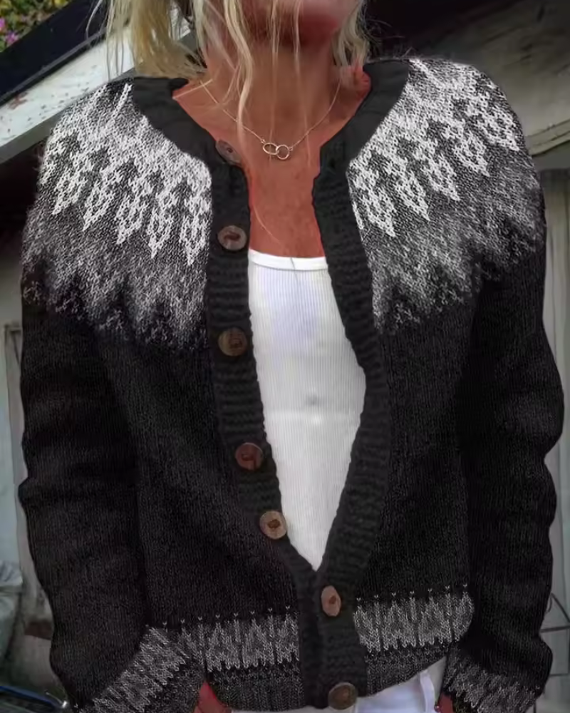 Luzia | Knopfleiste-Strickjacke