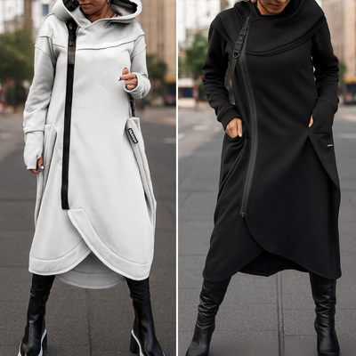 Hildegard | Kapuzenkleid im urbanen Layer-Look
