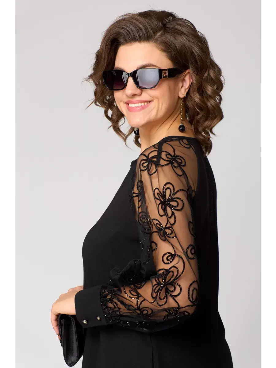 Emma | Midikleid in A-Linie mit bestickten transparenten Ärmeln