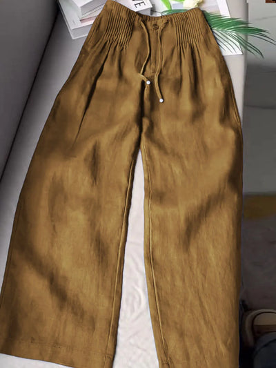 Doris | Weite Baumwollhose mit Kordelzug