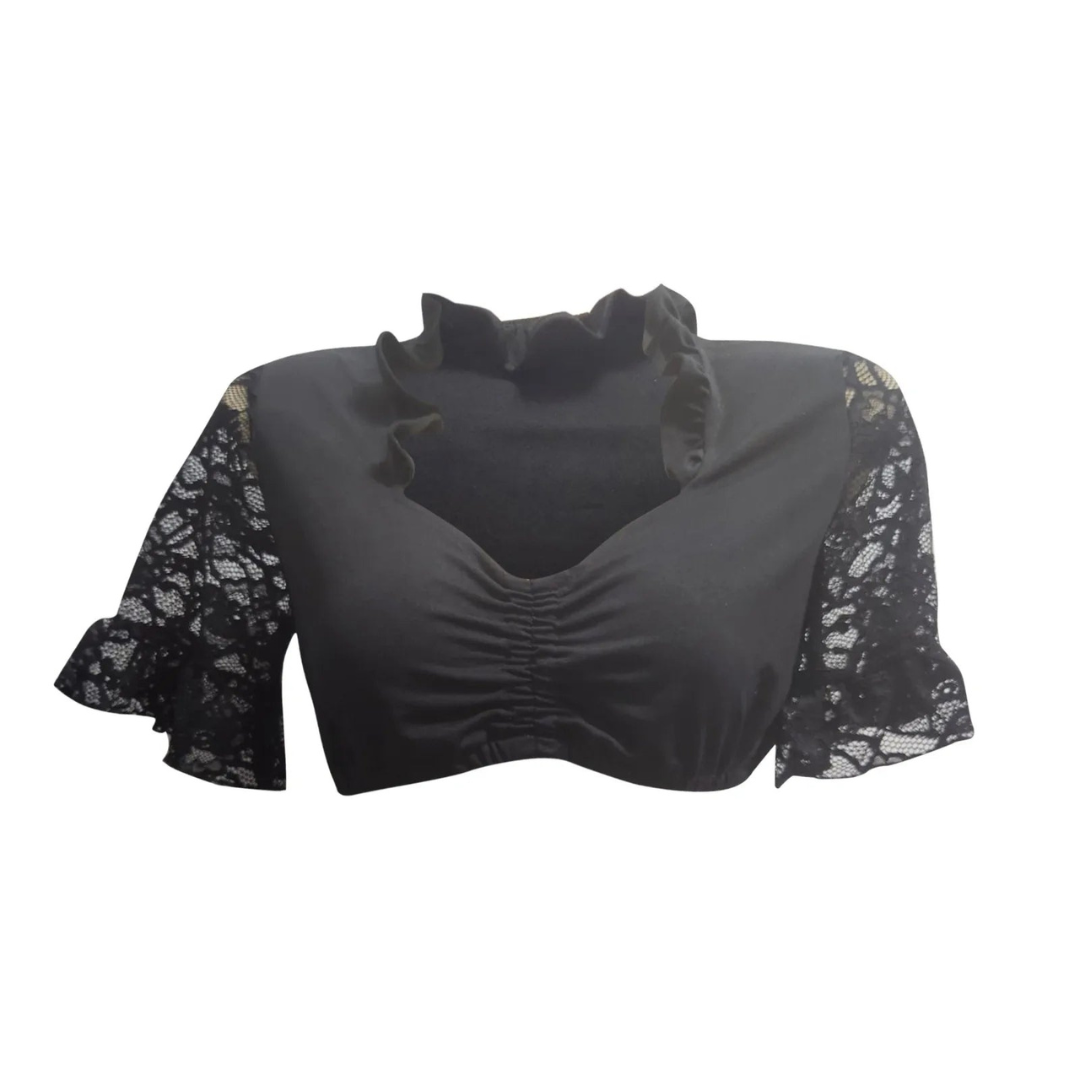 Hannelore | Weiße Spitzen-Dirndlbluse mit Herz-Ausschnitt