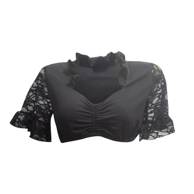 Hannelore | Weiße Spitzen-Dirndlbluse mit Herz-Ausschnitt