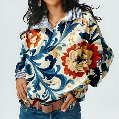 Luise | Bedruckte Bluse im Vintage-Stil