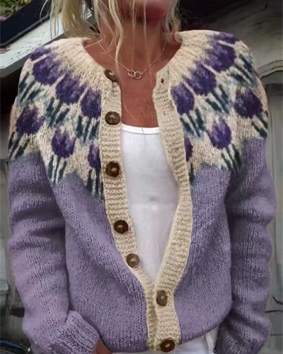 Luzia | Knopfleiste-Strickjacke