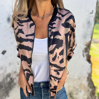 Ingrid | Leichte Bomberjacke mit Zebramuster