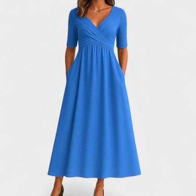 Emma | Midikleid in A-Linie mit überkreuztem Ausschnitt