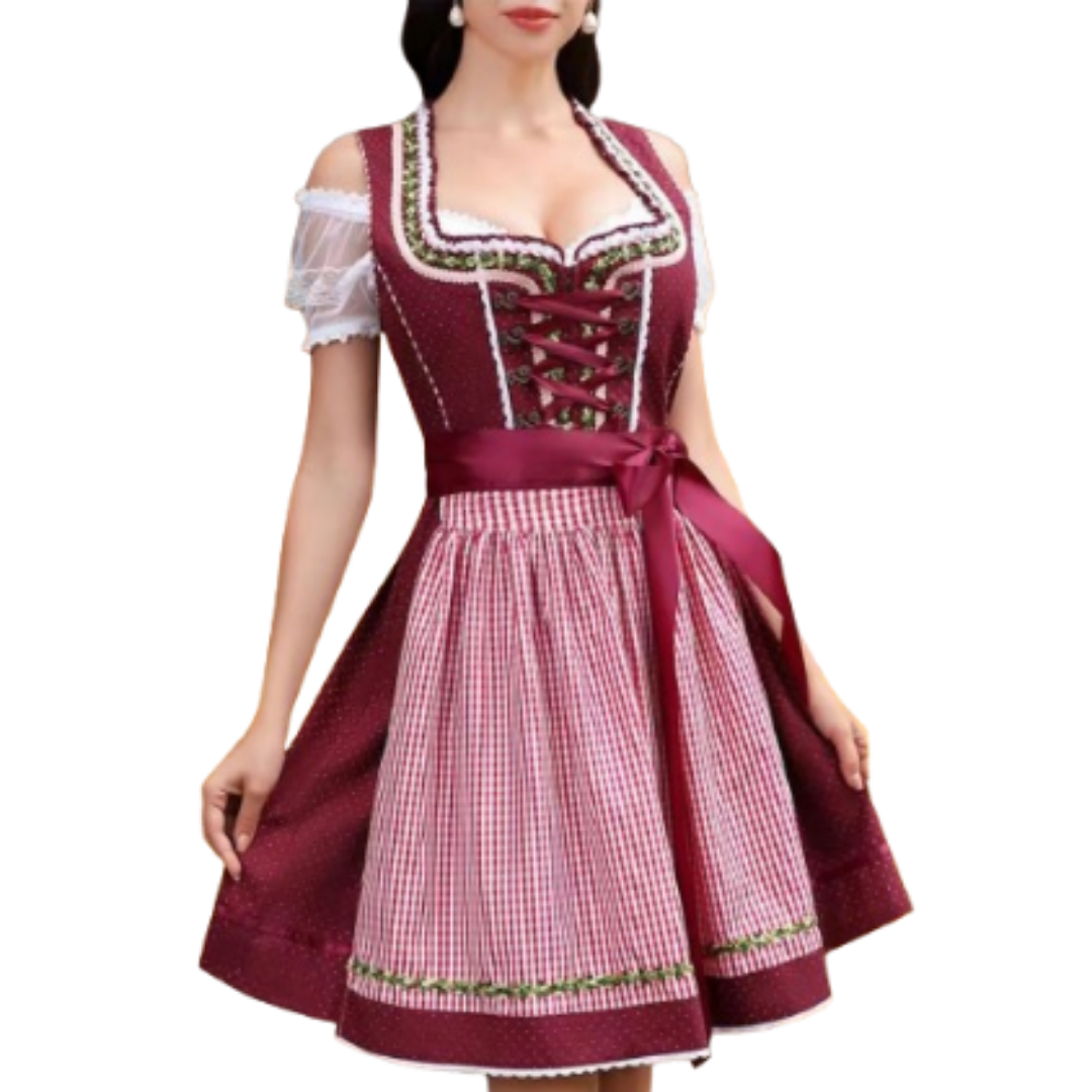 Ingrid | Rotes Dirndl Kleid für Oktoberfest & Festlichkeiten