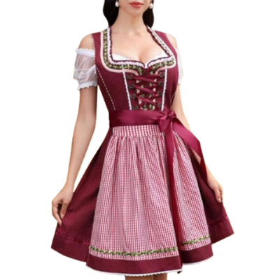Ingrid | Rotes Dirndl Kleid für Oktoberfest & Festlichkeiten