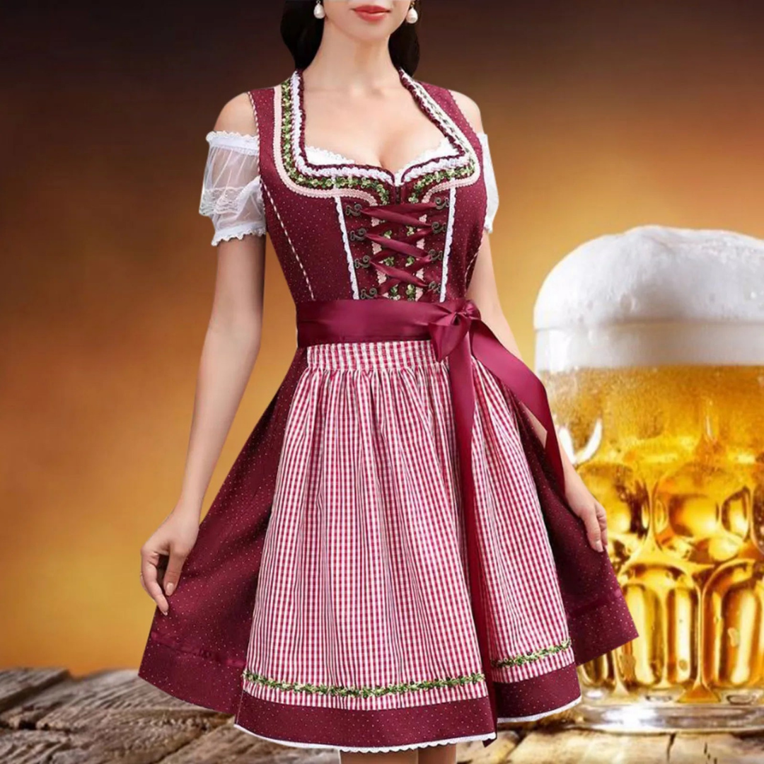 Ingrid | Rotes Dirndl Kleid für Oktoberfest & Festlichkeiten