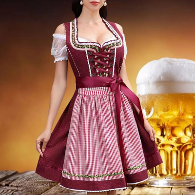 Ingrid | Rotes Dirndl Kleid für Oktoberfest & Festlichkeiten