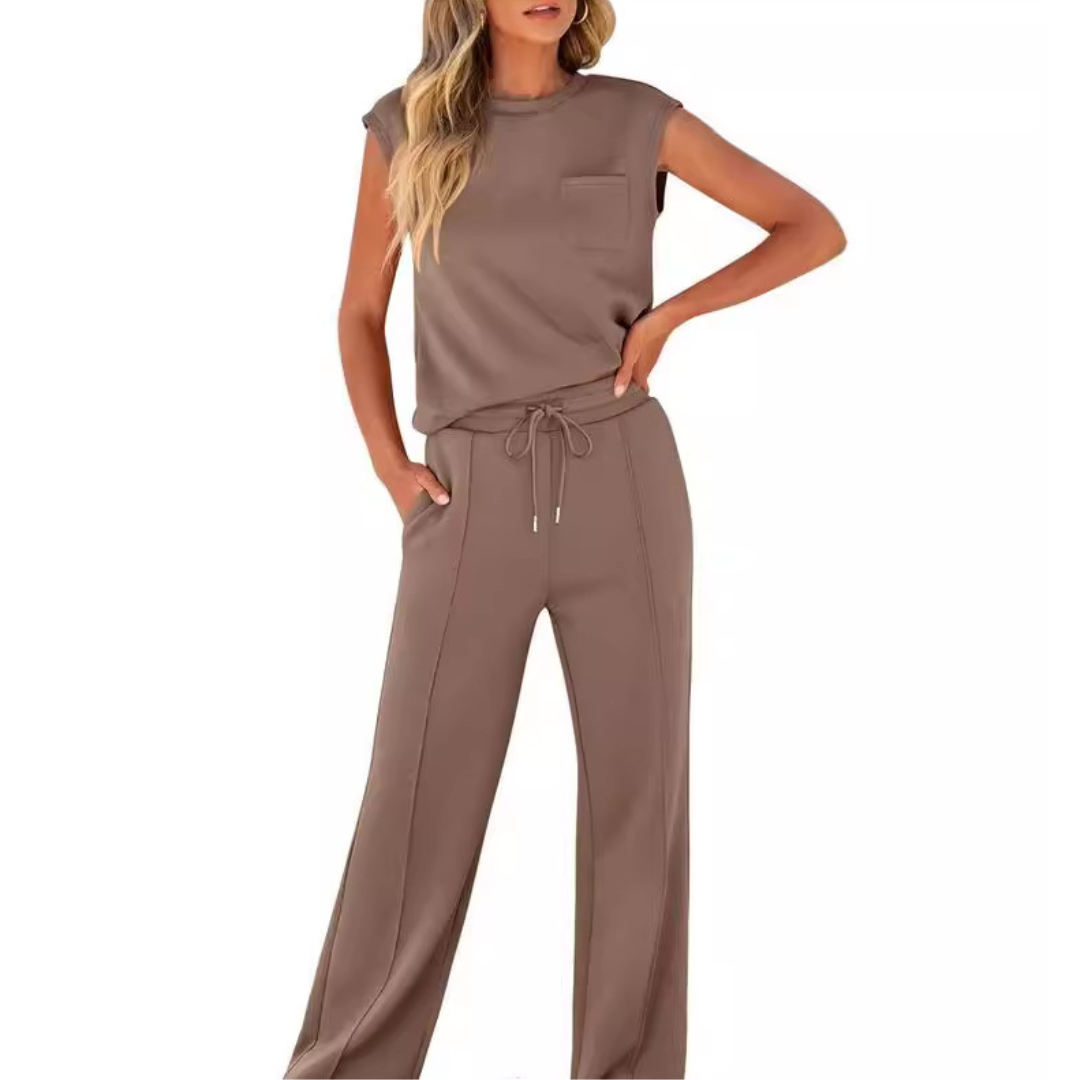 Leonie | Zweiteiliges Set mit ärmellosem Top und Hose mit Kordelzug