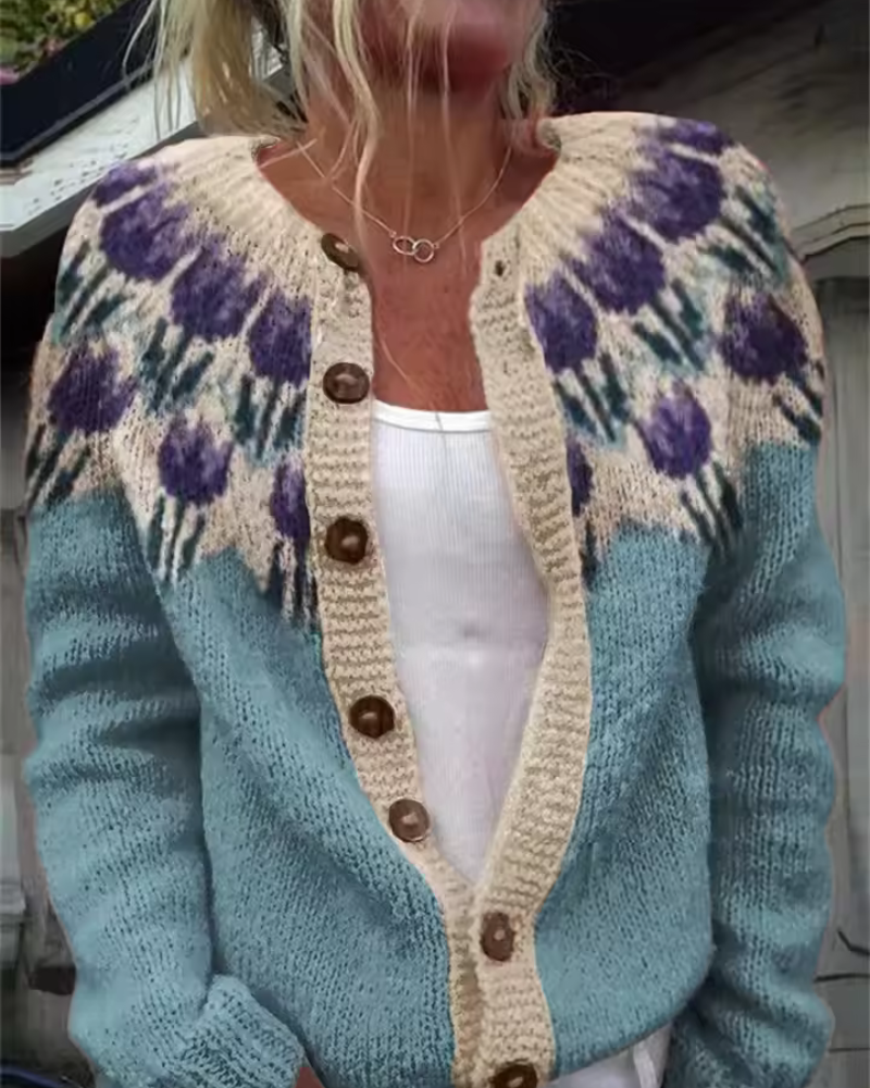 Luzia | Knopfleiste-Strickjacke