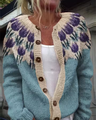 Luzia | Knopfleiste-Strickjacke