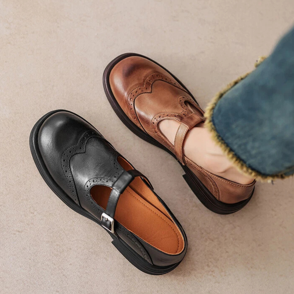 Tamina | Mary Jane Schuhe mit Brogue-Detail