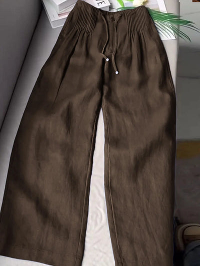 Doris | Weite Baumwollhose mit Kordelzug