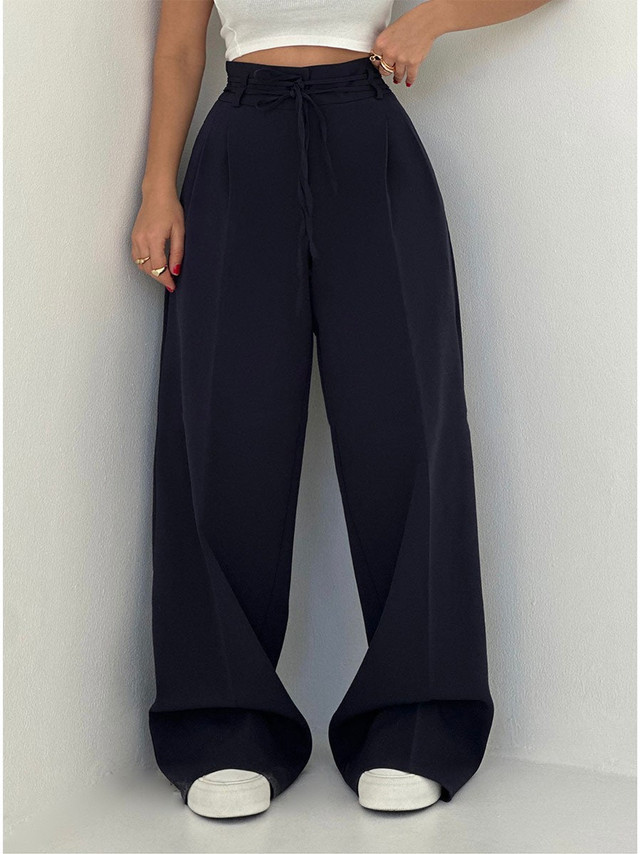 Francesca | Hochtaillierte Palazzo-Hose mit Bindegürtel