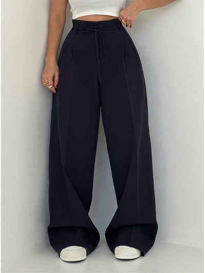 Francesca | Hochtaillierte Palazzo-Hose mit Bindegürtel