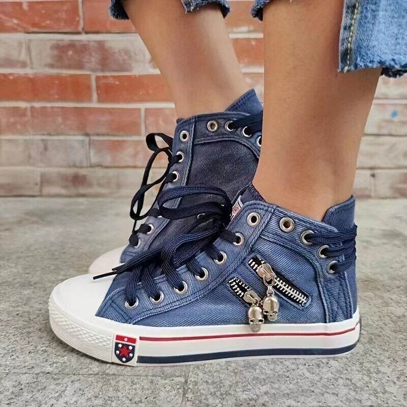 Bettina | Hohe Freizeitschuhe mit Metallakzent