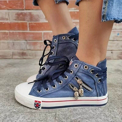 Bettina | Hohe Freizeitschuhe mit Metallakzent
