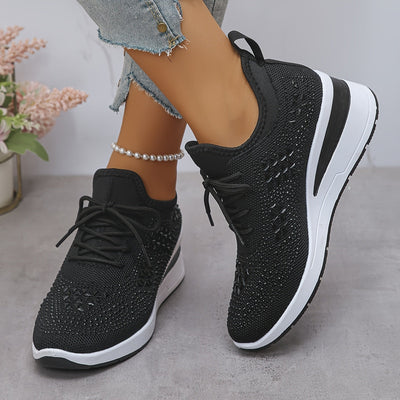 Svenja | Damen-Plateau-Sneaker mit Strasssteinen