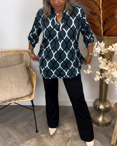 Eleonore | Moderne Bluse mit grafischem Druck und lockerem Schnitt