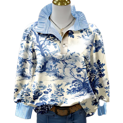 Luise | Bedruckte Bluse im Vintage-Stil