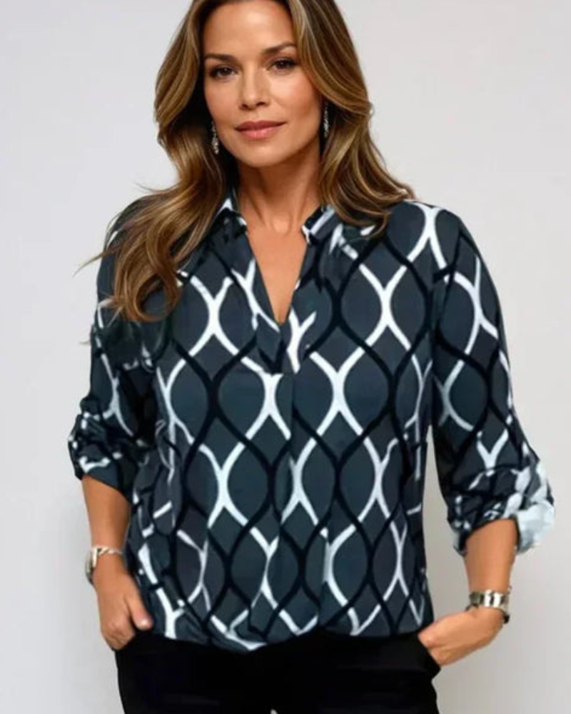 Eleonore | Moderne Bluse mit grafischem Druck und lockerem Schnitt