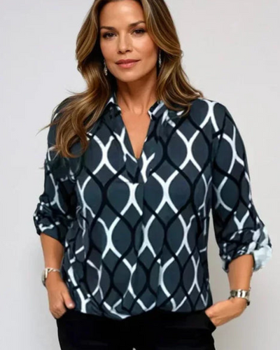 Eleonore | Moderne Bluse mit grafischem Druck und lockerem Schnitt