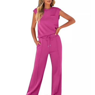 Leonie | Zweiteiliges Set mit ärmellosem Top und Hose mit Kordelzug