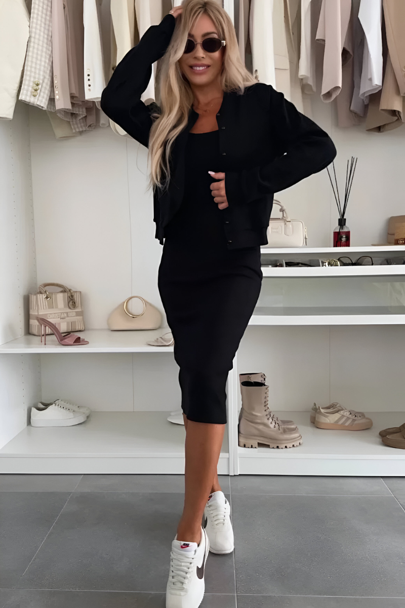 Elise | Zweiteiliges Midikleid mit passender Lagenweste