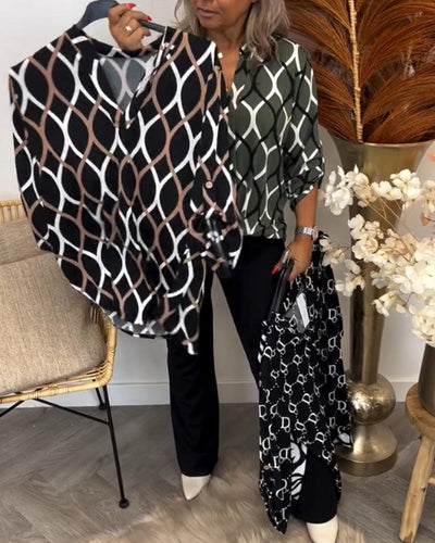 Eleonore | Moderne Bluse mit grafischem Druck und lockerem Schnitt