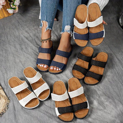 Cäcilia | Komfortable Keilsandalen mit geformter Sohle und verstellbaren Riemen