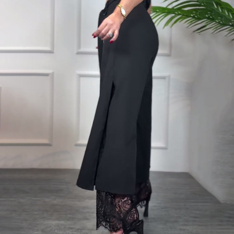 Elisabeth | Palazzo-Hose mit durchsichtigen Spitzeinsätzen