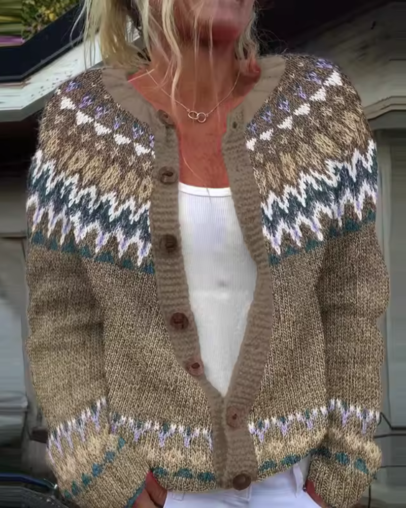 Luzia | Knopfleiste-Strickjacke