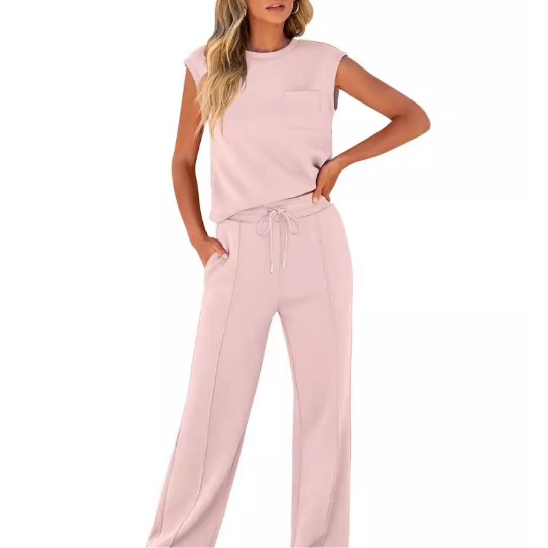 Leonie | Zweiteiliges Set mit ärmellosem Top und Hose mit Kordelzug