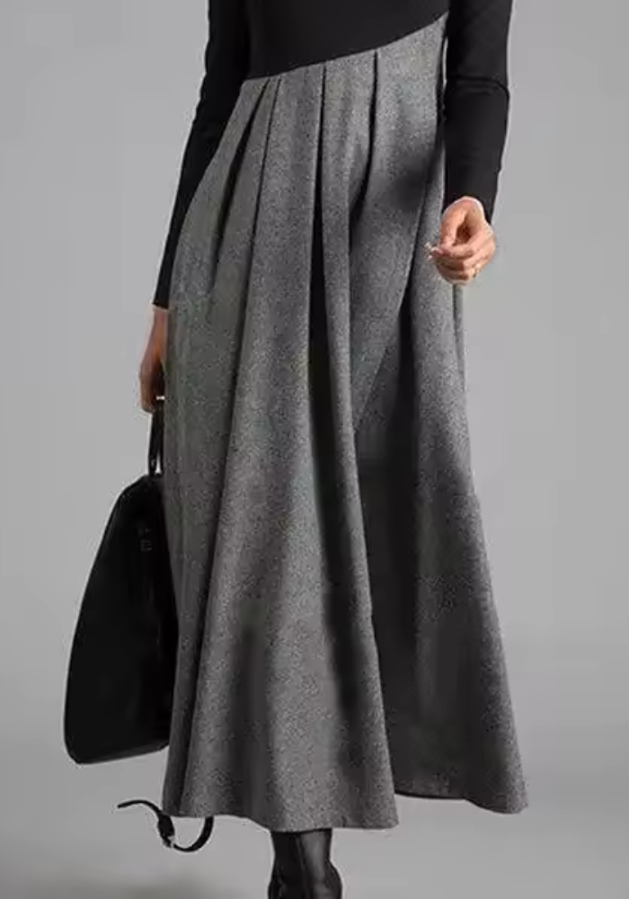 Karin | Asymmetrisches Midikleid mit Farbblöcken