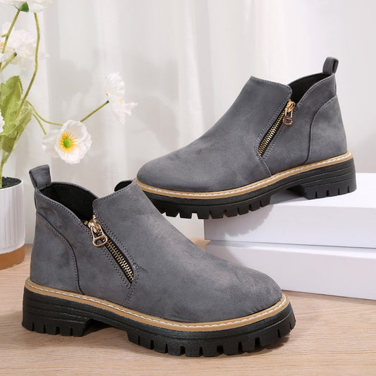 Adelheid | Wildleder-Stiefeletten mit Blockabsatz