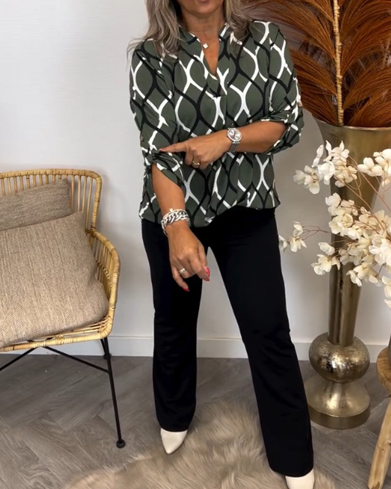 Eleonore | Moderne Bluse mit grafischem Druck und lockerem Schnitt