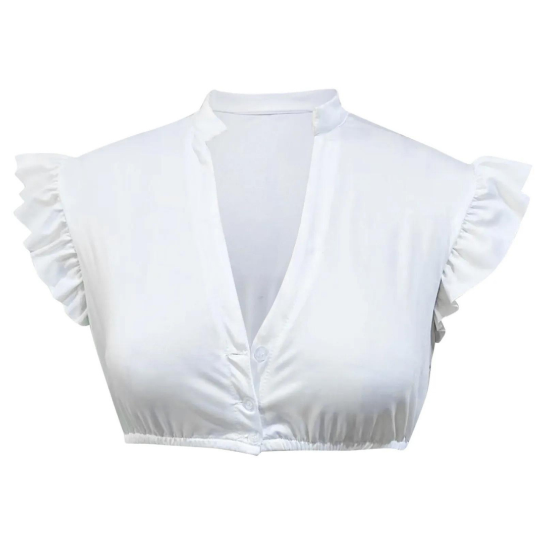 Lorelei | Weiße Wiesn-Flair Rüschärmel-Bluse