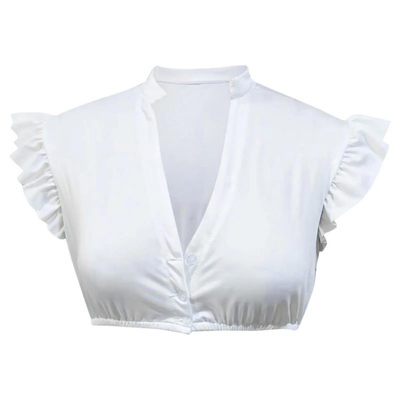 Lorelei | Weiße Wiesn-Flair Rüschärmel-Bluse