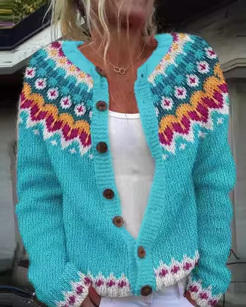 Luzia | Knopfleiste-Strickjacke