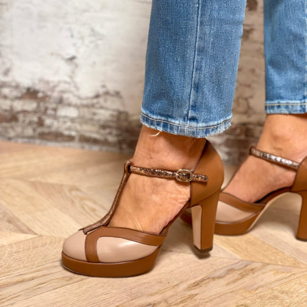 Viktoria | Riemchensandalen mit Plateau und runder Spitze