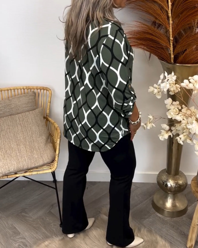 Eleonore | Moderne Bluse mit grafischem Druck und lockerem Schnitt