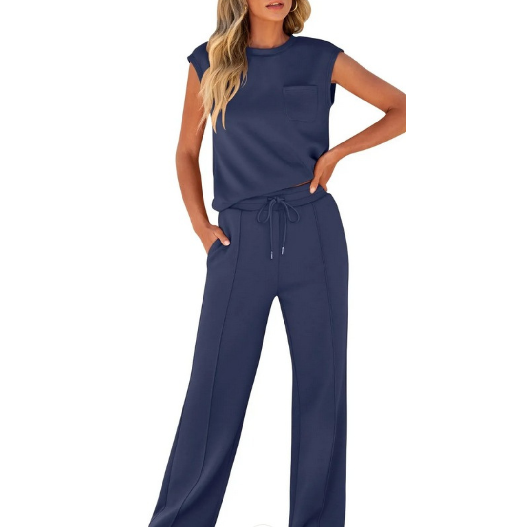 Leonie | Zweiteiliges Set mit ärmellosem Top und Hose mit Kordelzug