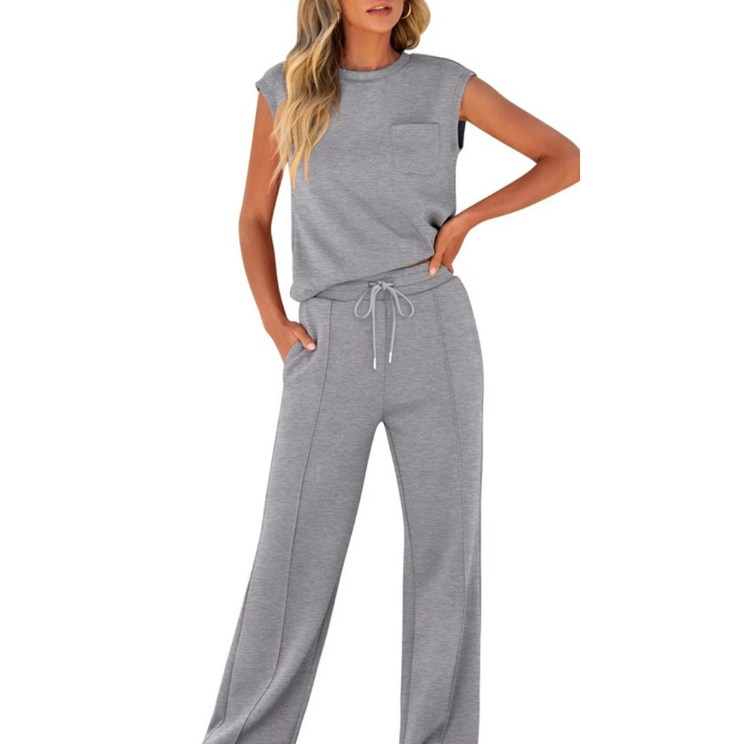 Leonie | Zweiteiliges Set mit ärmellosem Top und Hose mit Kordelzug