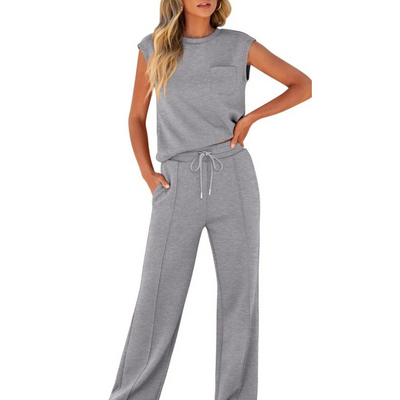 Leonie | Zweiteiliges Set mit ärmellosem Top und Hose mit Kordelzug