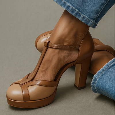 Viktoria | Riemchensandalen mit Plateau und runder Spitze