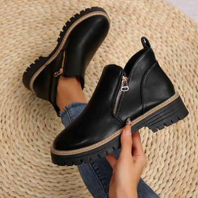 Adelheid | Wildleder-Stiefeletten mit Blockabsatz