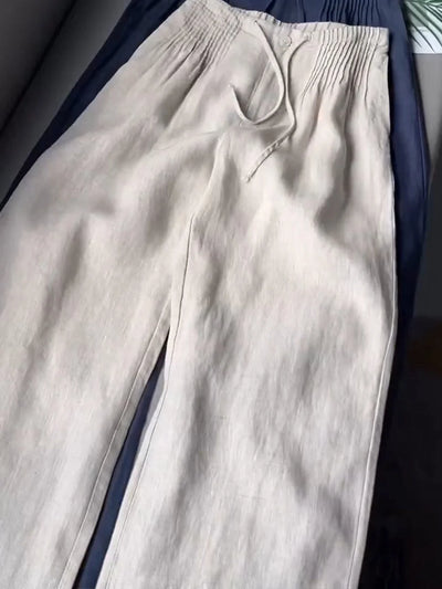 Doris | Weite Baumwollhose mit Kordelzug
