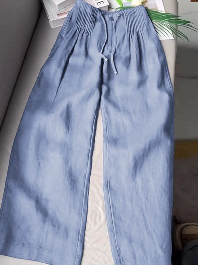 Doris | Weite Baumwollhose mit Kordelzug